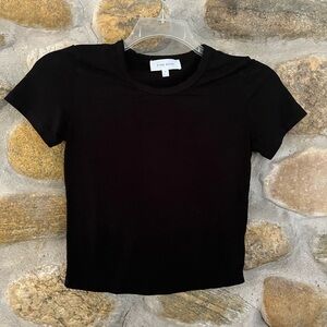 Pink Rose Classic Black Short Sleeve Tee